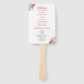 Éventail Élégant programme de mariage d'hiver floral (Devant)