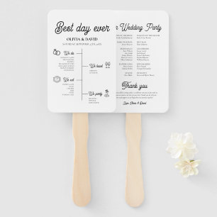 Éventail Élégant Programme de Mariage du Meilleur Jour de T