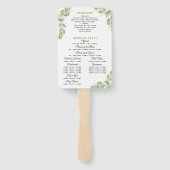 Éventail Élégant programme de mariage Eucalyptus (Dos)