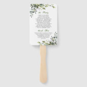 Éventail Elégant programme de mariage Eucalyptus aquarelle (Dos)