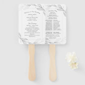 Éventail Élégant programme de mariage Feuille en argent (Devant et derrière)