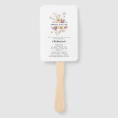 Éventail Élégant programme de mariage floral (Devant)