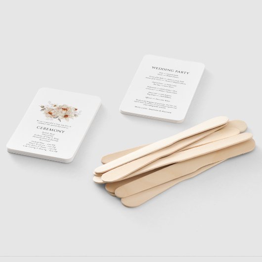 Éventail Élégant programme de mariage floral (Non-assemblé)