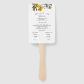 Éventail Élégant programme de mariage floral jaune avec pho (Dos)