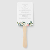 Éventail Élégant programme de mariage floral rose rose (Dos)