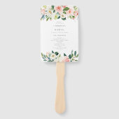 Éventail Élégant programme de mariage floral rose rose (Devant)
