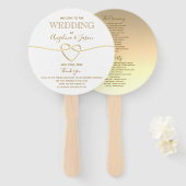 Éventail Élégant programme de mariage Gold (Devant et derrière)