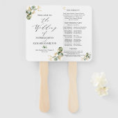 Éventail Élégant programme de mariage Gold Greenery (Devant et derrière)