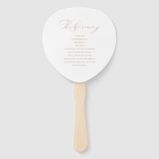 Éventail Élégant programme de mariage Gold Rose blanche (Dos)