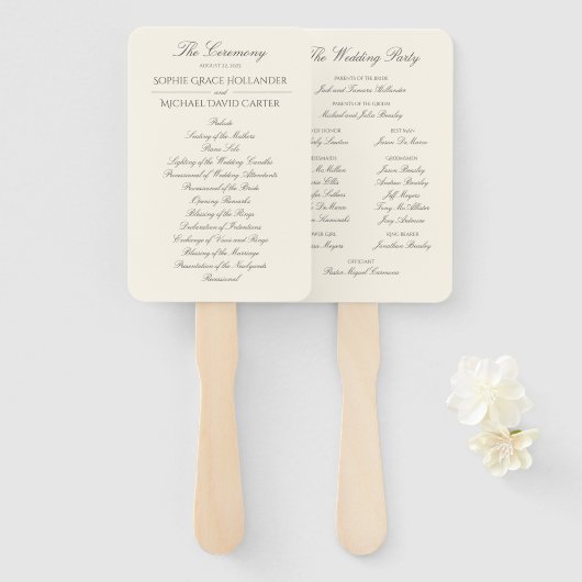 Éventail Élégant programme de mariage ivoirien Ensemble de  (Devant et derrière)