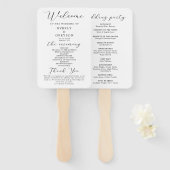 Éventail Élégant programme de mariage minimaliste (Devant et derrière)