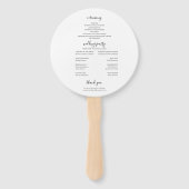 Éventail Élégant programme de mariage minimaliste classique (Dos)