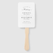 Éventail Élégant programme de mariage minimaliste noir et b (Devant)