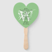 Éventail Élégant Programme de Mariage Monogramme Blanc sur  (Dos)