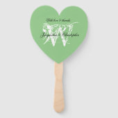 Éventail Élégant Programme de Mariage Monogramme Blanc sur  (Devant)