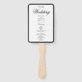 Éventail Élégant Programme de Mariage Monogramme Noir Blanc (Devant)