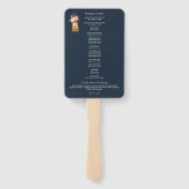 Éventail Élégant programme de mariage pour corail bleu mari (Dos)