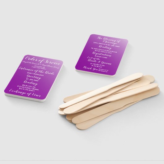Éventail Élégant programme de mariage prune violet (Non-assemblé)
