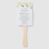 Éventail Élégant programme de mariage Rose blanche aquarell (Devant)