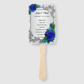 Éventail Élégant programme de mariage Rose bleu (Devant)