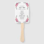 Éventail Élégant programme de mariage rose géométrique Vent (Devant)