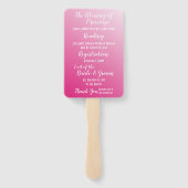 Éventail Élégant programme de mariage rose vif (Dos)