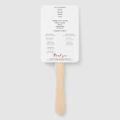 Éventail Élégant programme de mariage rouge Bourgogne "MARI (Dos)