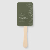 Éventail Élégant programme de mariage vert à la sauge flora (Devant)