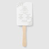 Éventail Élégant programme de mariage vert à la sauge flora (Dos)