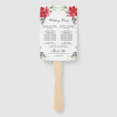 Éventail Élégant programme de mariage vert de la pousada ro (Dos)