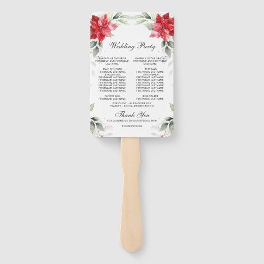 Éventail Élégant programme de mariage vert de la pousada ro (Dos)