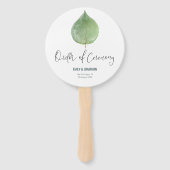 Éventail Élégant programme de mariage vert Eucalyptus feuil (Devant)