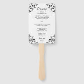 Éventail Élégant programme de mariage | Vintage (noir) (Dos)