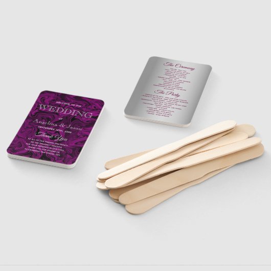 Éventail Élégant programme de mariage violet (Non-assemblé)