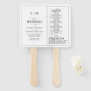 Éventail Élégant programme de monogramme de calligraphie no