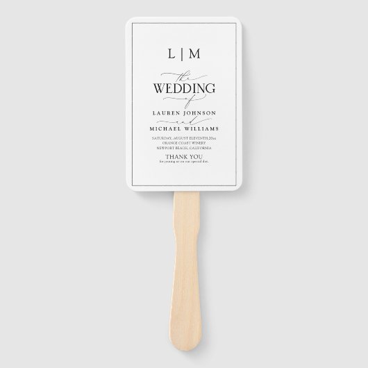 Éventail Élégant programme de monogramme de calligraphie no (Devant)