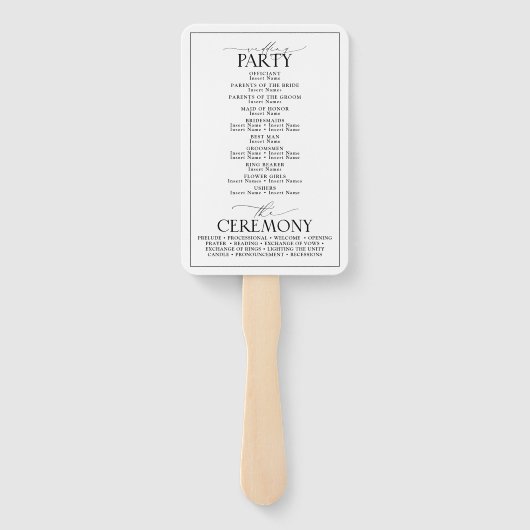 Éventail Élégant programme de monogramme de calligraphie no (Dos)