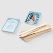 Éventail Élégant Programme de Photos de Quinceañera Bleu Cl (Non-assemblé)