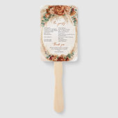 Éventail Élégant programme de sauge de cuivre et de fleurs  (Dos)