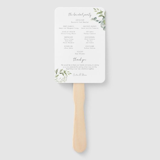 Éventail Élégant programme de verdure des eucalyptus (Dos)