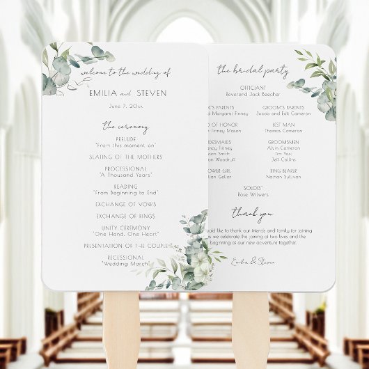 Éventail Élégant programme de verdure des eucalyptus