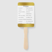 Éventail Élégant programme d'études noir blanc et or (Dos)