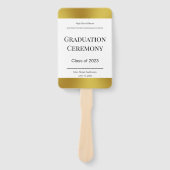 Éventail Élégant programme d'études noir blanc et or (Devant)