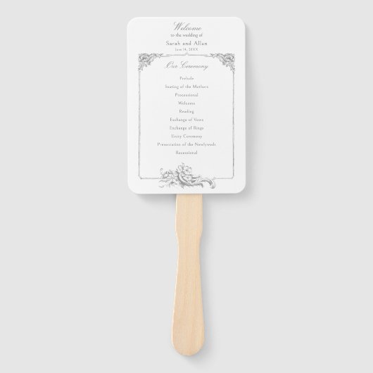 Éventail Élégant Programme Floral Rococo Français (Devant)