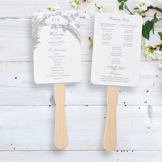 Éventail Élégant Programme Floral Rococo Français