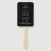 Éventail Élégant programme gothique Floral Black Wedding (Dos)