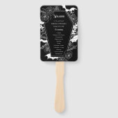 Éventail Élégant programme gothique Floral Black Wedding (Devant)