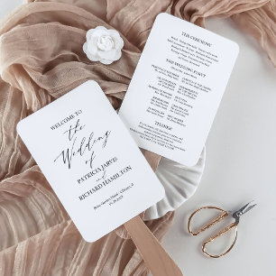 Éventail Élégant Programme Minimaliste De Mariage Noir Et B