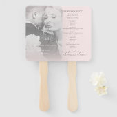 Éventail Élégant programme moderne de mariage de photos ros (Devant et derrière)