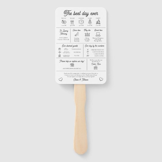 Éventail Élégant programme moderne unique de mariage infogr (Dos)